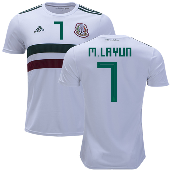 Mexico #7 M.Layun Away Kid Soccer Country Jersey